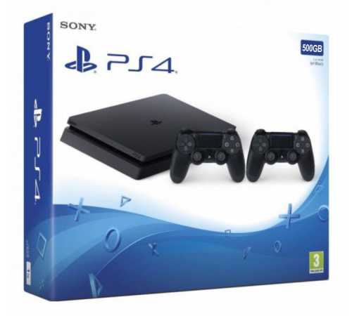 PS4 Playstation 4 (PS4) slim 500 GB c двумя геймпадами