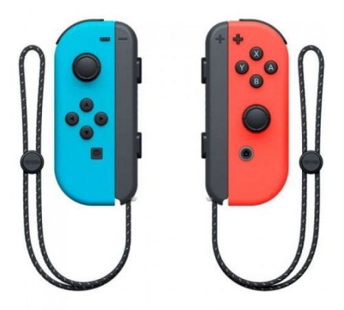 Nintendo Switch OLED чёрная (неоновый красный / неоновый синий) Joy-Con